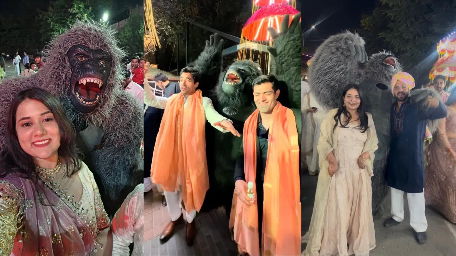 Gorilla mascots take over Indian weddings