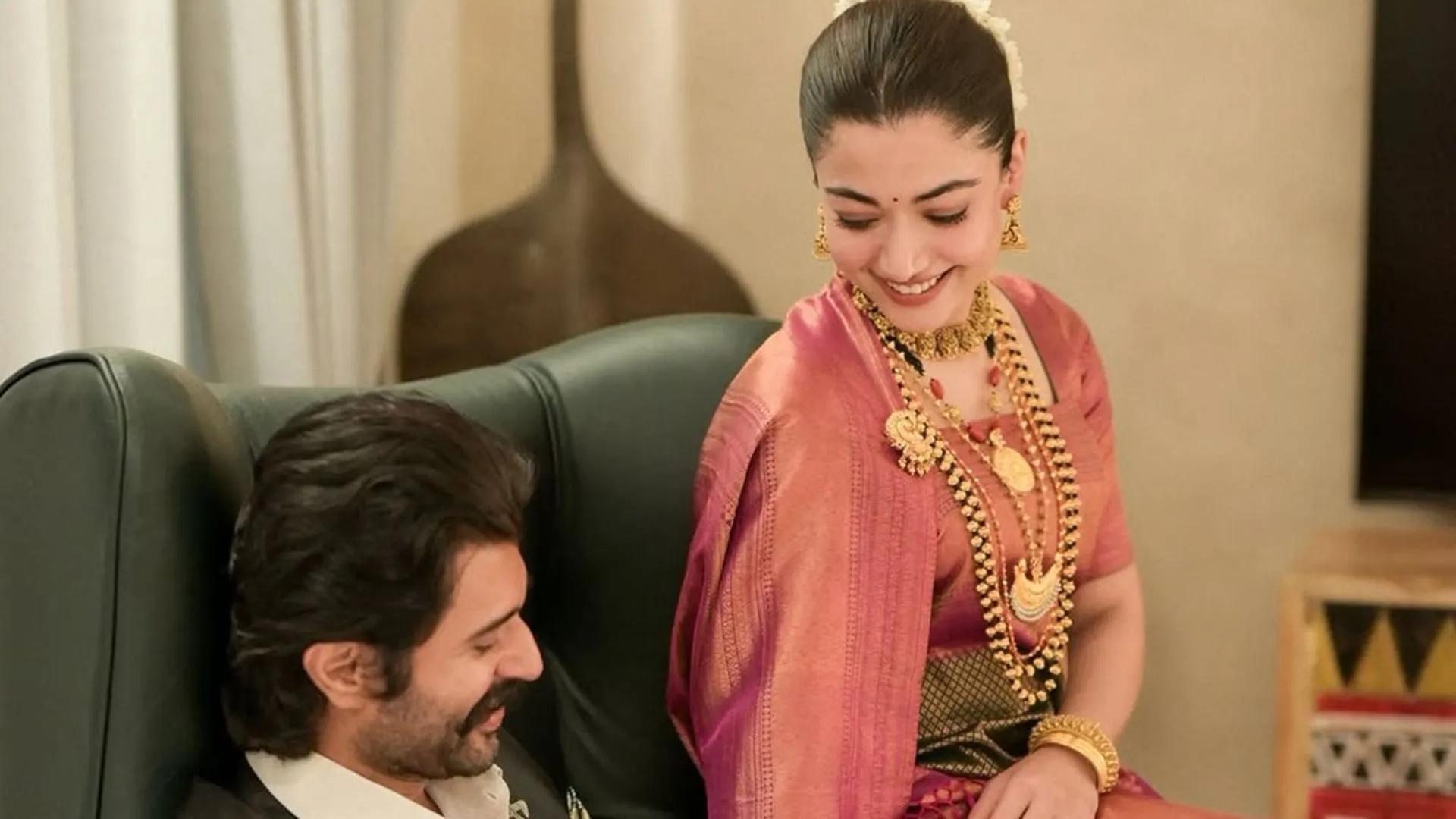 Rashmika Mandanna wearing the Coorgi drape as a homage to her Kodava clan