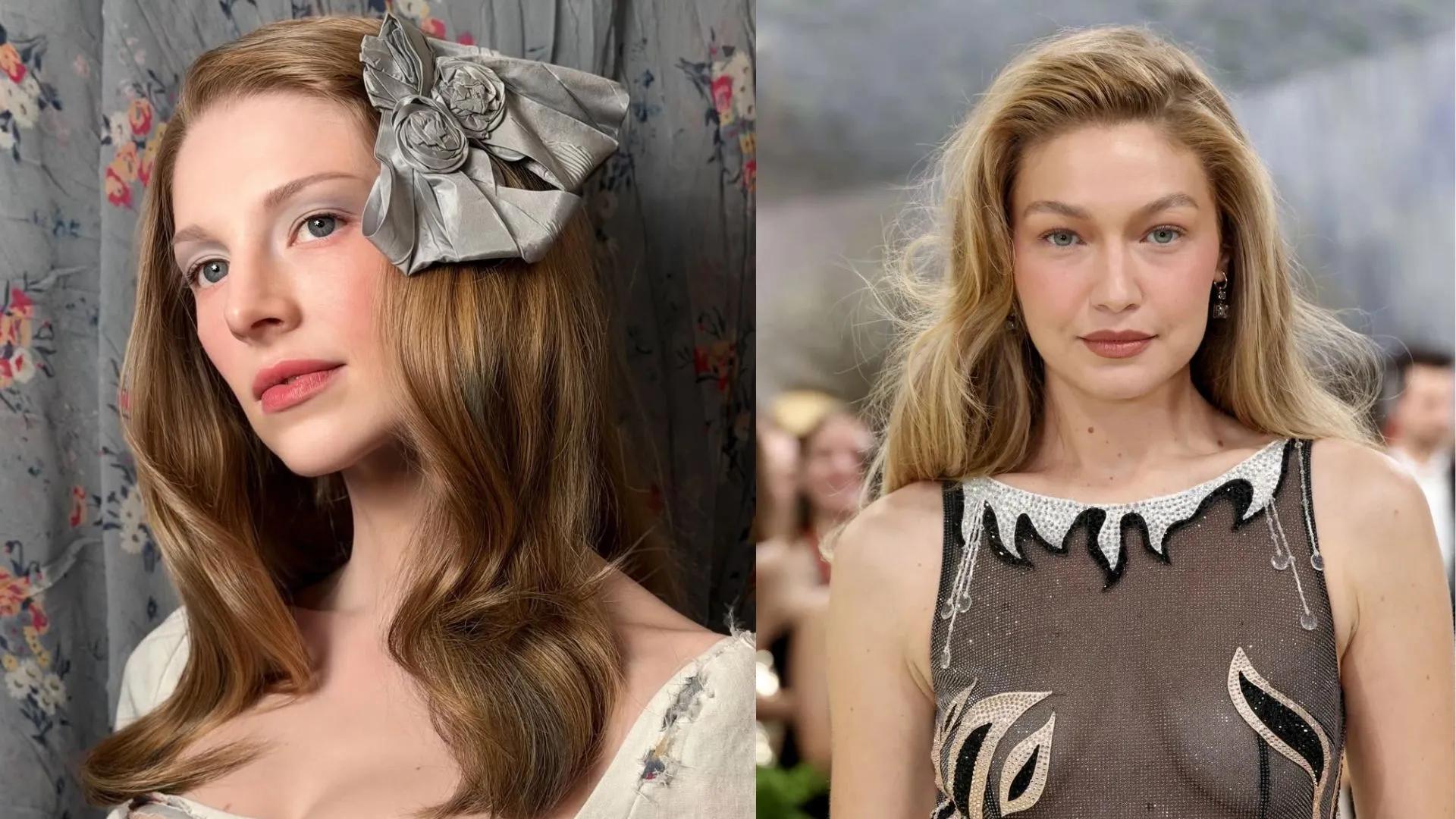 Gigi Hadid and Hunter Schafer embracing the no-mascara look