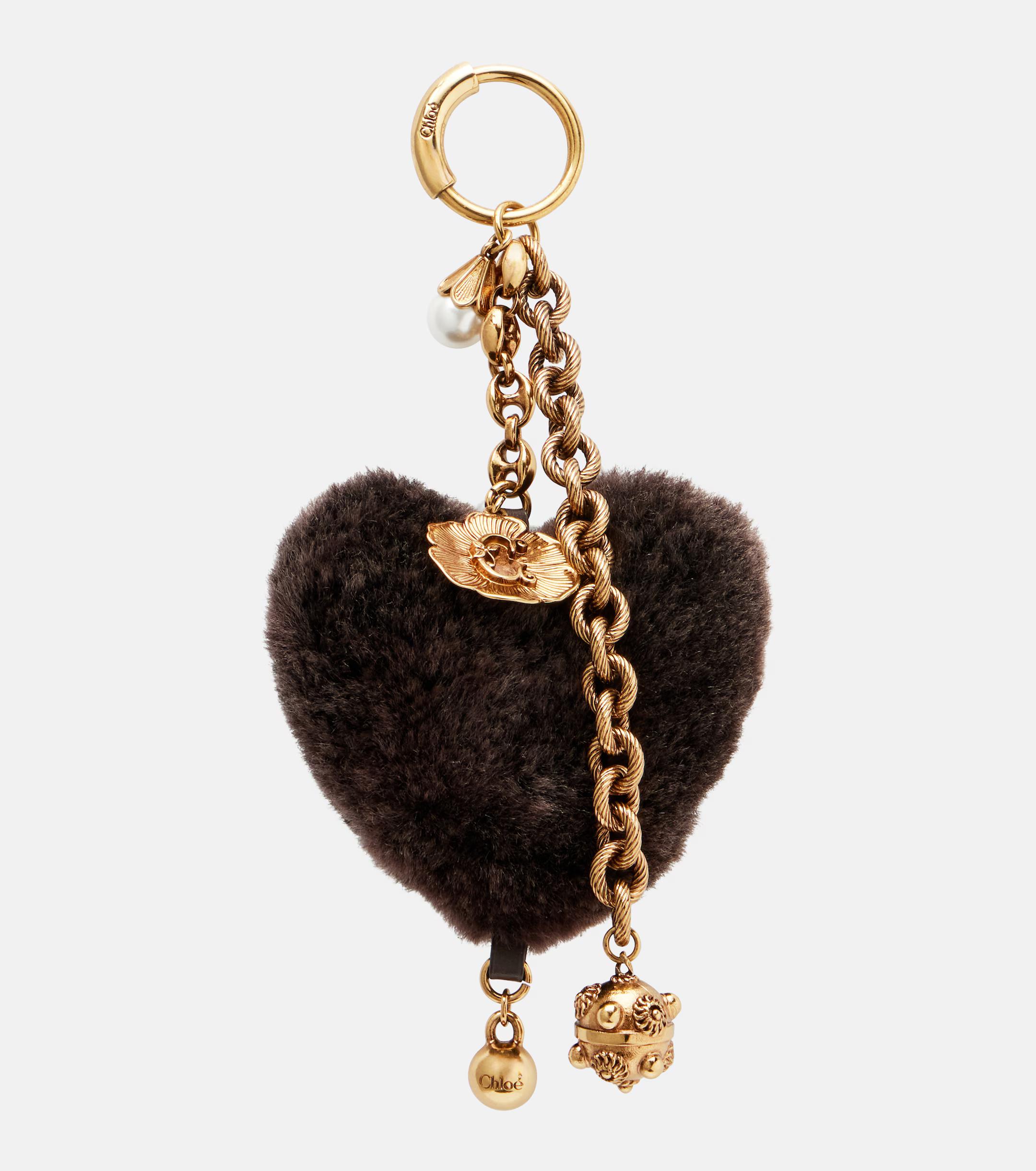 Chloé Symbols Embellished Shearling Bag Charm