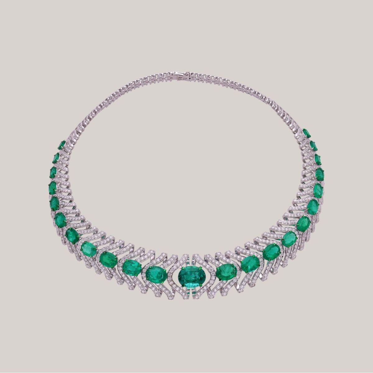 Emerald Forte Diamond Necklace, Jaipur Gems