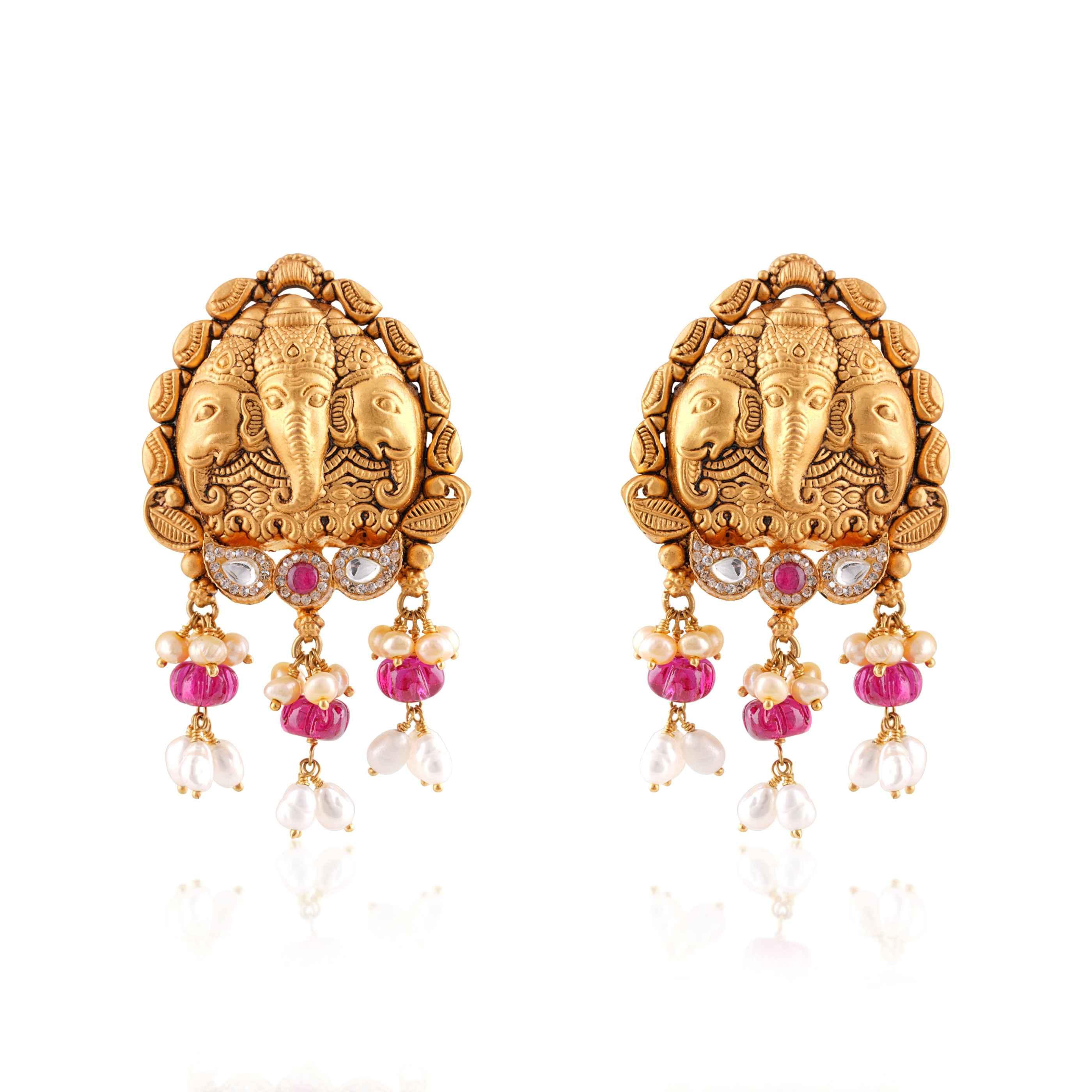 Ganesha Earrings, PP Jewellers by Pawan Gupta
