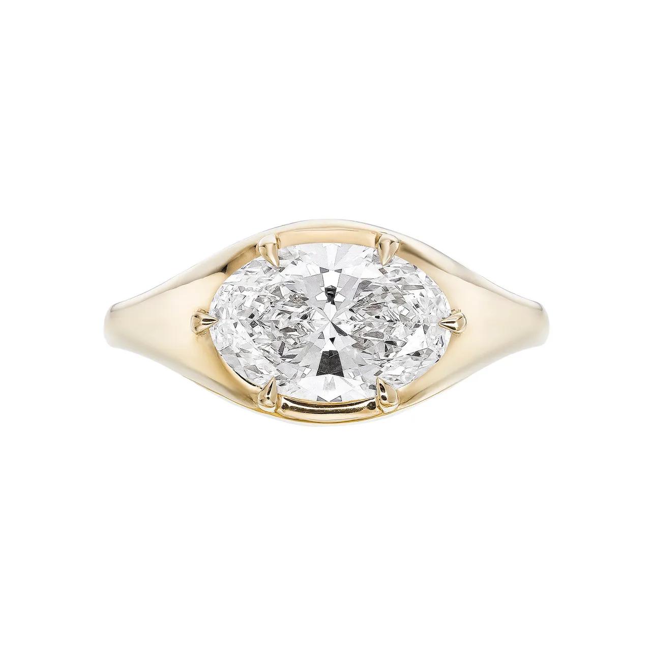 Signet-style East-West ring