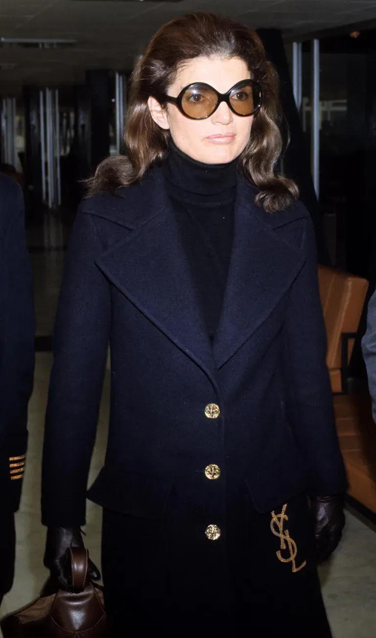 Jackie Kennedy wearing bug-eye sunglasses