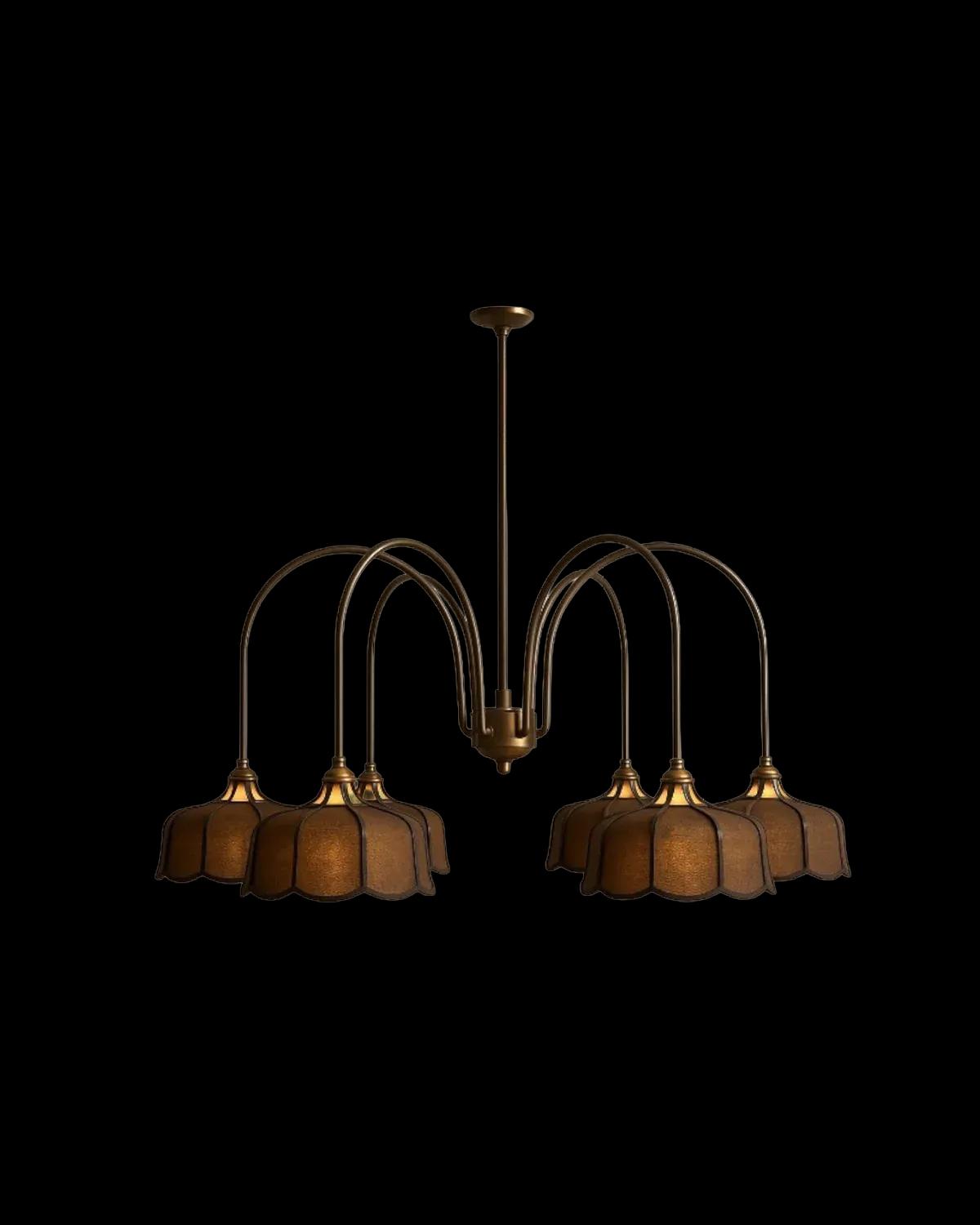 Celestial Arc Chandelier, The Black Steel. 