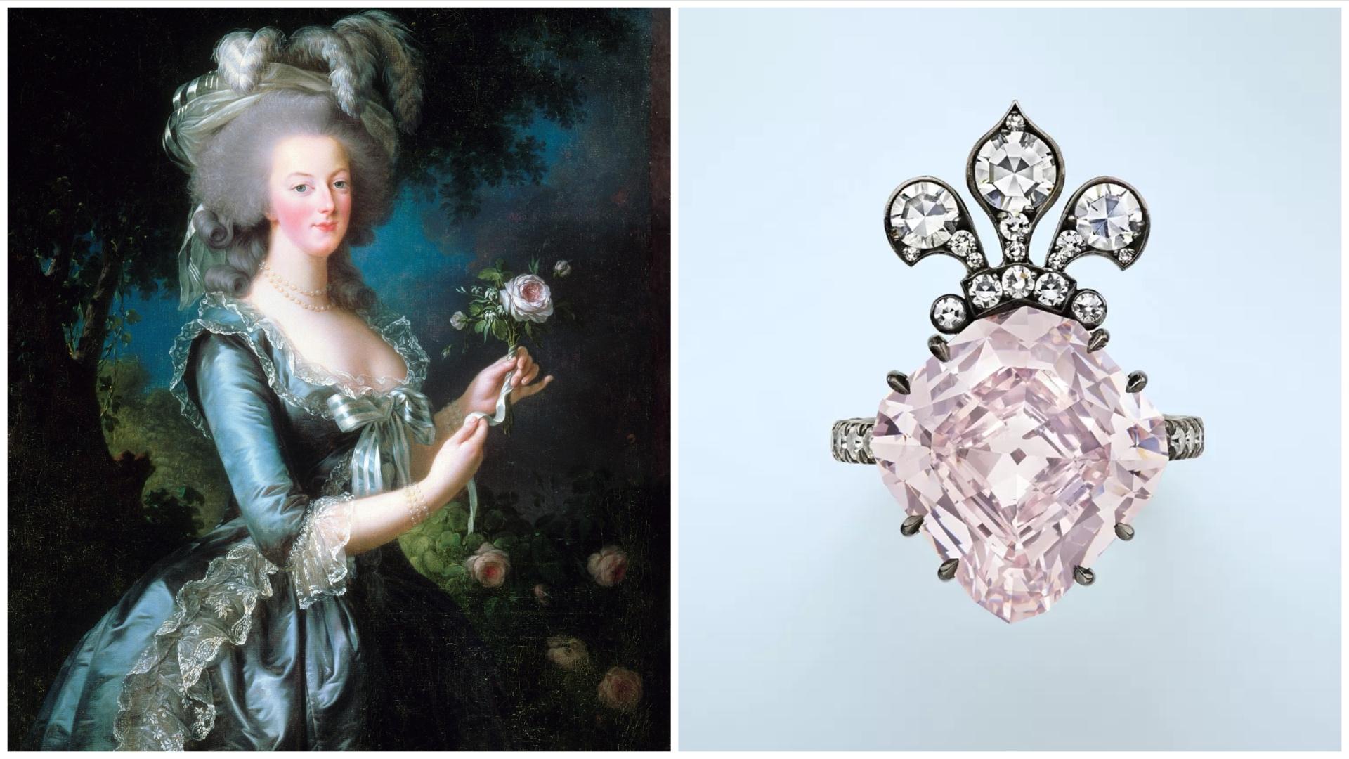 Marie Antoinette rare pink diamond ring