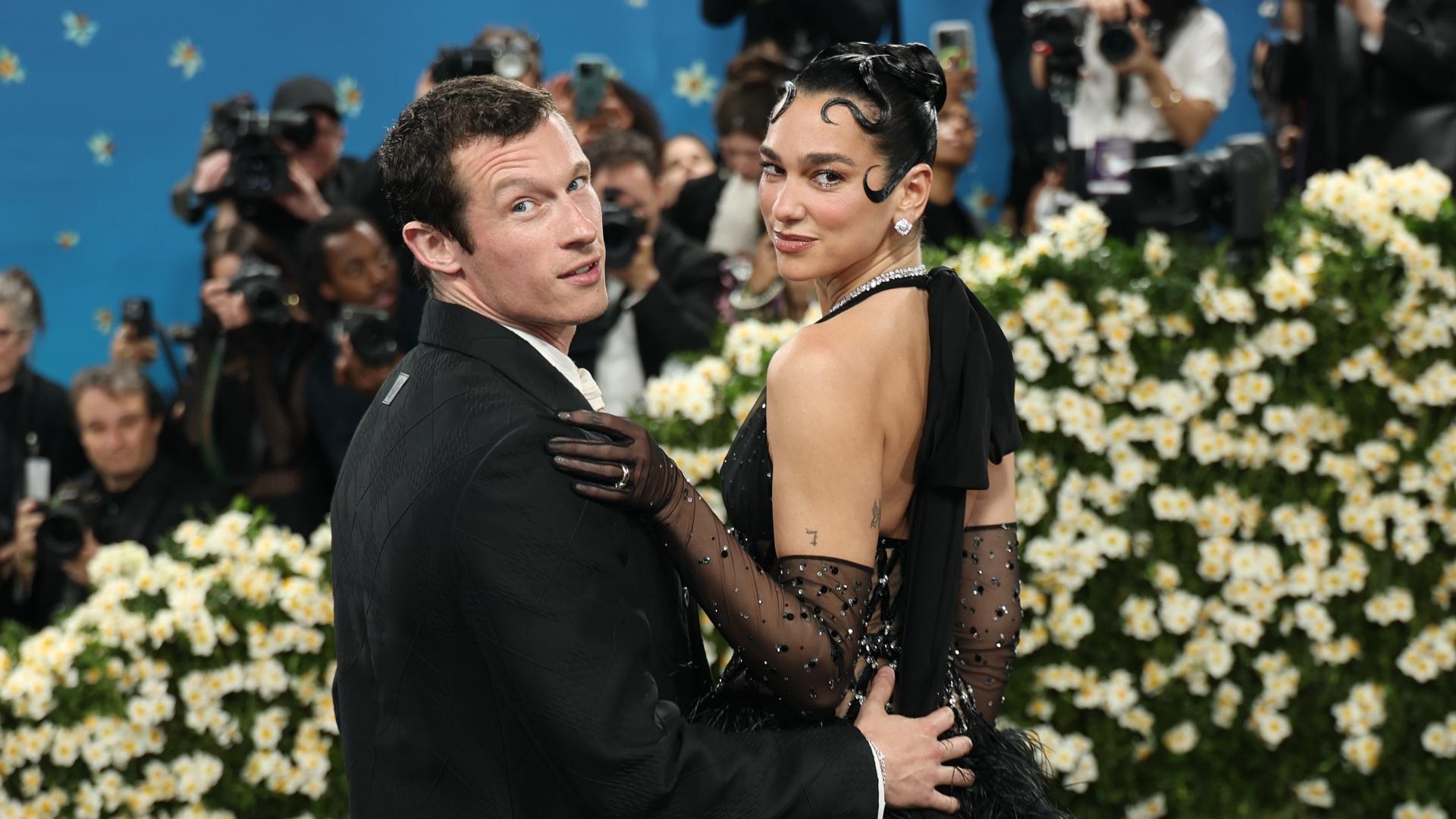 Dua Lipa and Callum Turner at the Met Gala 2025