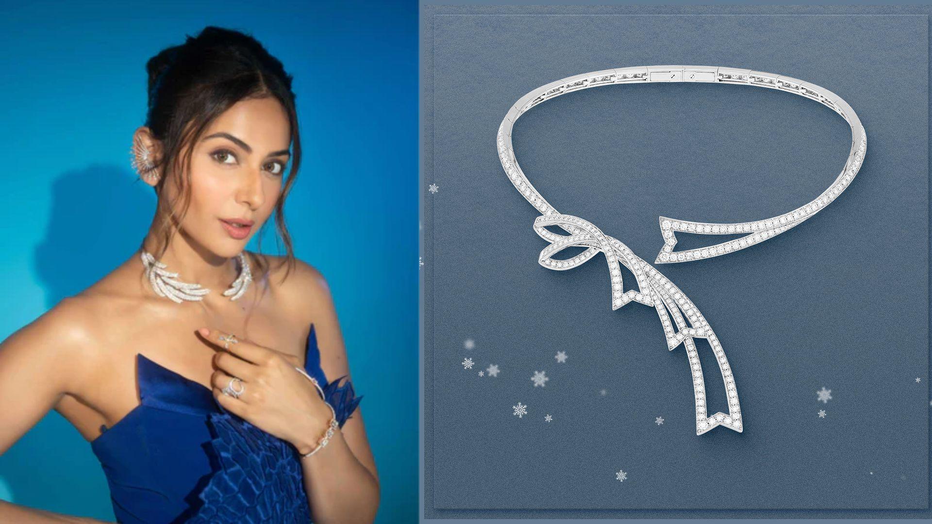 Rakul Preet sporting Amaris's diamond choker and Van Cleef & Arpel's diamond choker