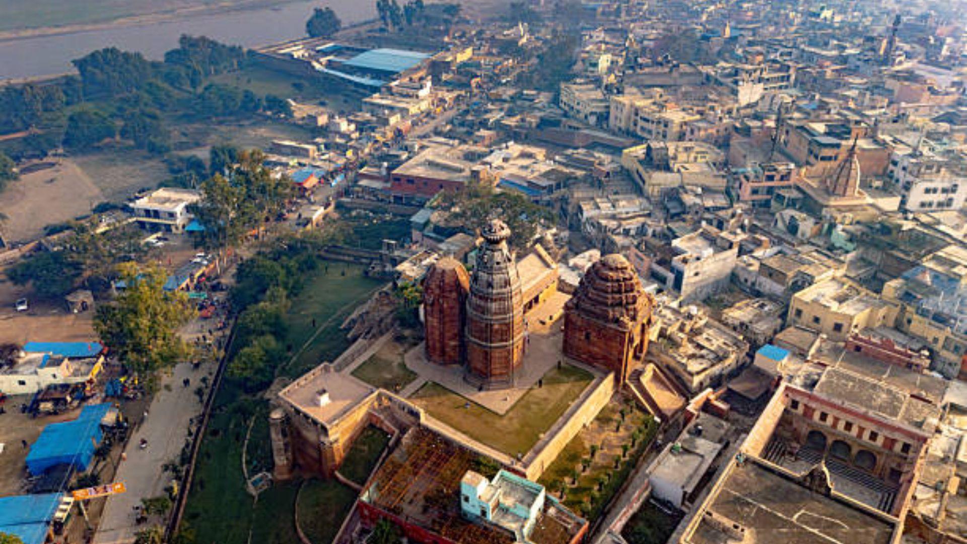 Ariel view of Vrindavan city