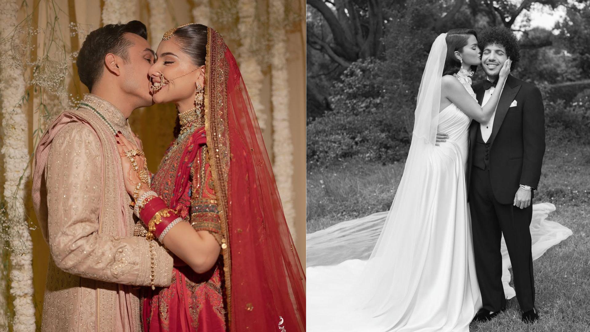 Anuv Jain and his wife and Selena Gomez and Benny Blanco after their weddings