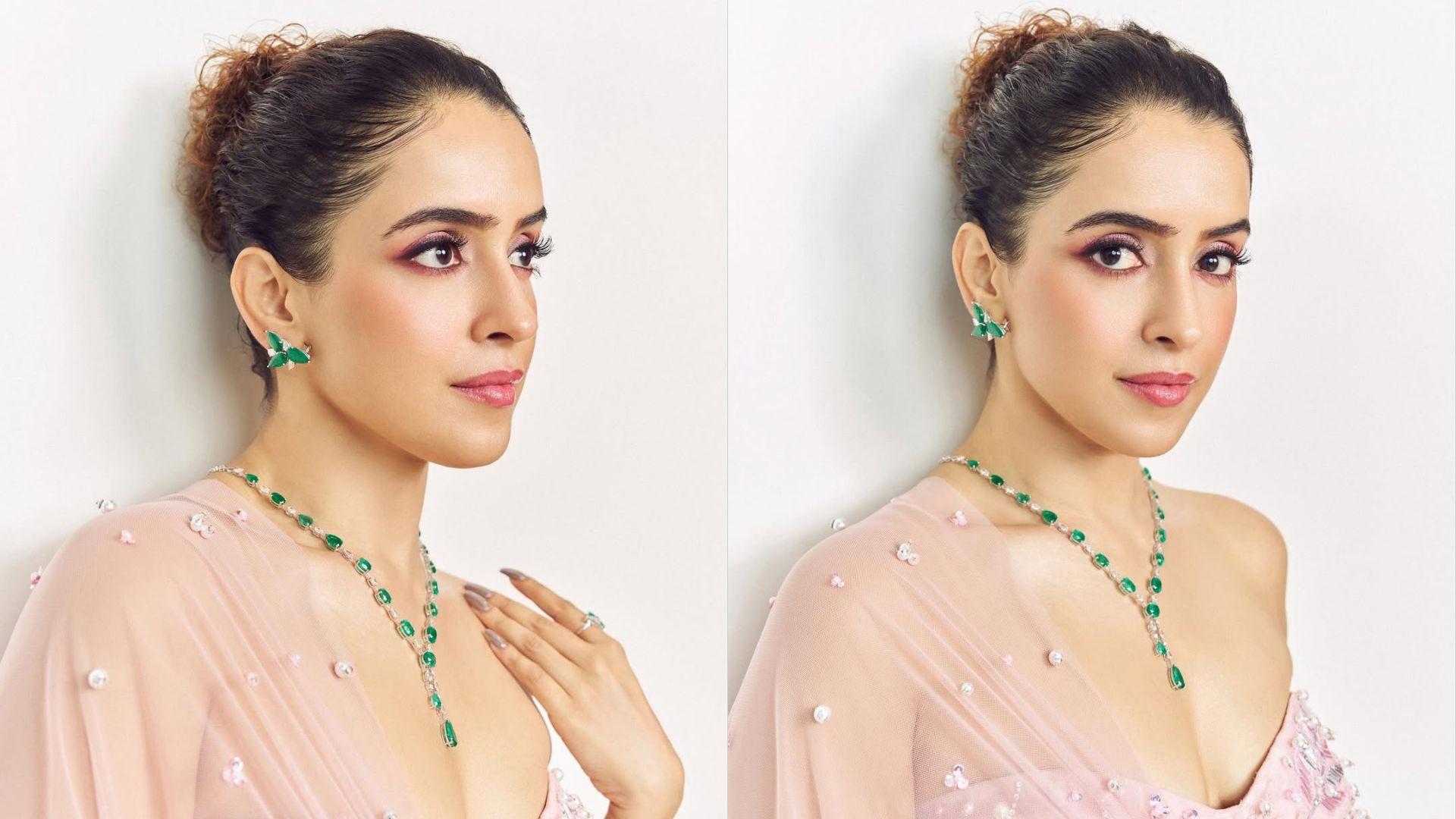 Sanya Malhotra in a pink lipstick