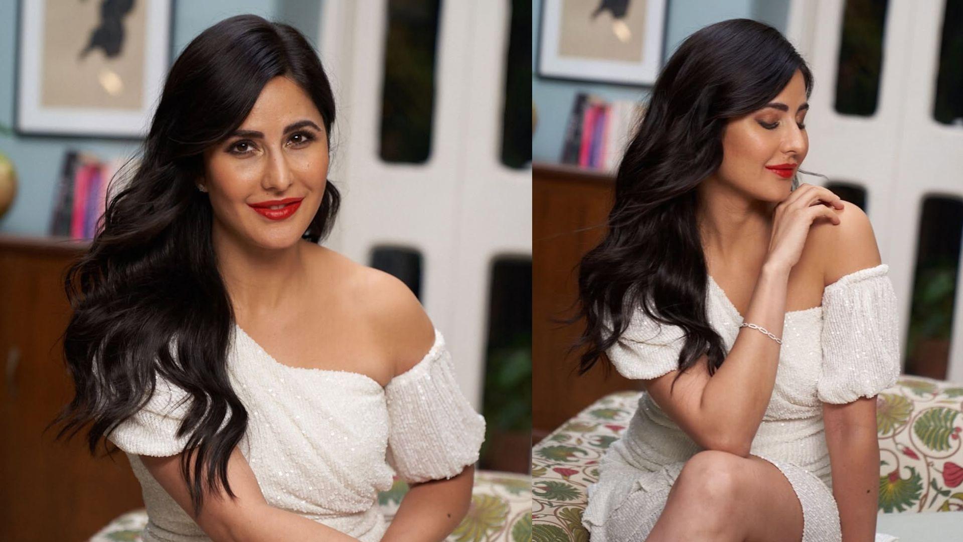 Katrina Kaif wearing red lipstick