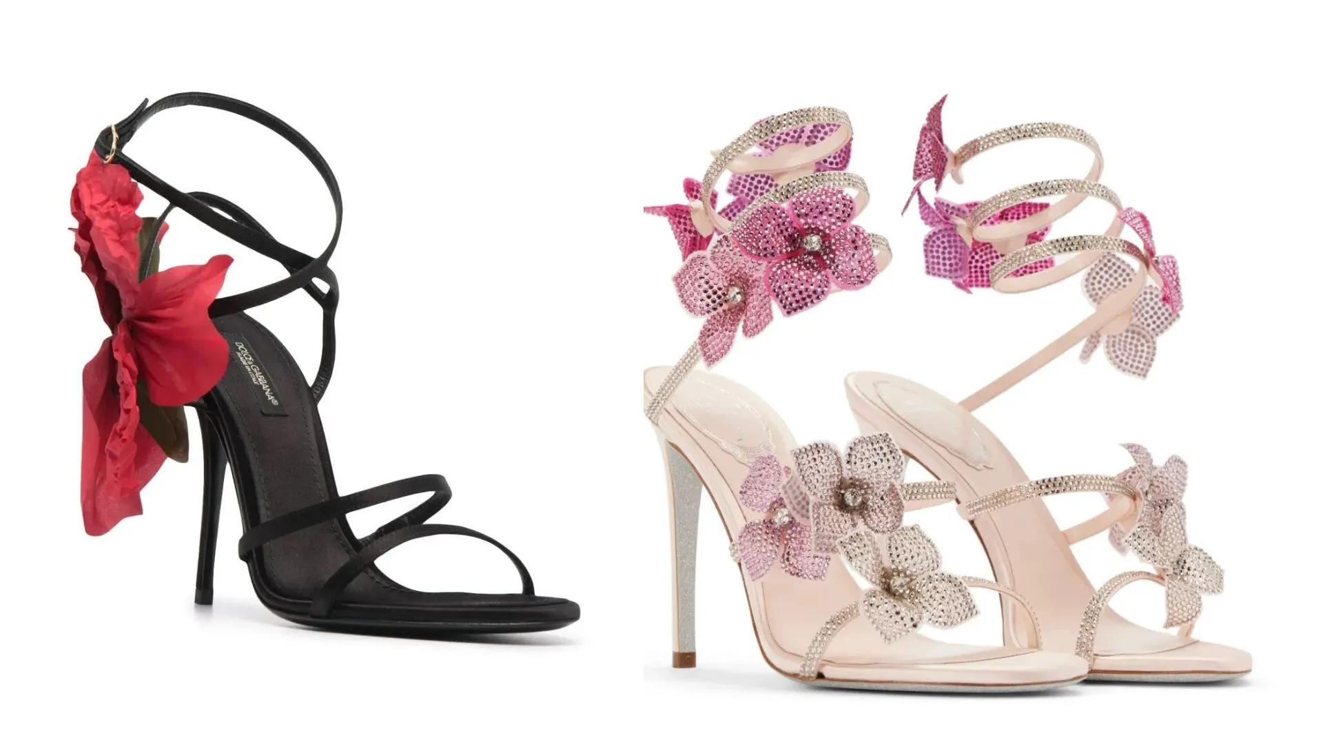 floral bridal footwear