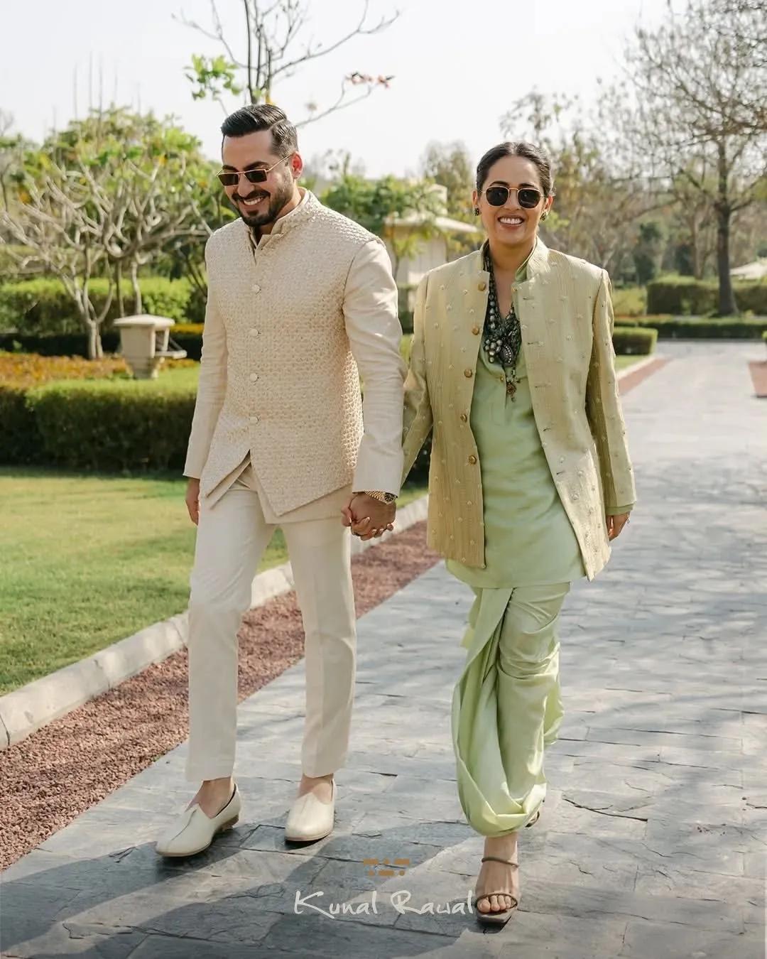 Designer Palak Shah wearing an androgynous look from Kunal Rawal