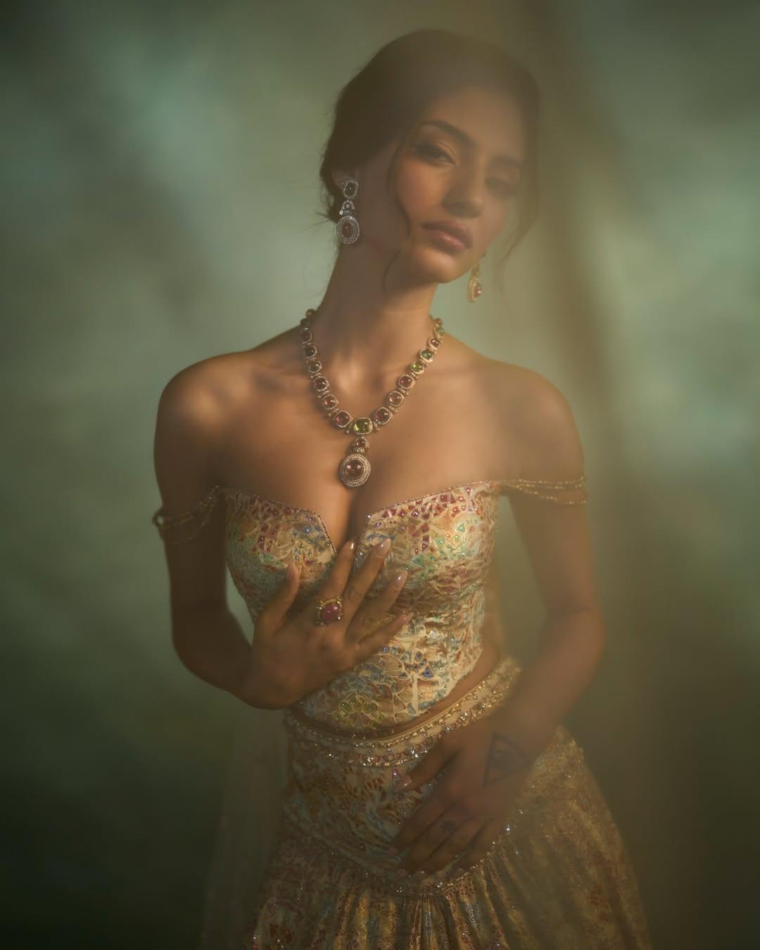 Model features Tarun Tahiliani's statement piece