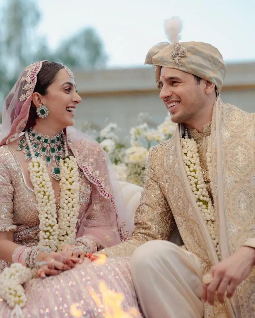 Sidharth Malhotra wearing a Kalgi at his wedding