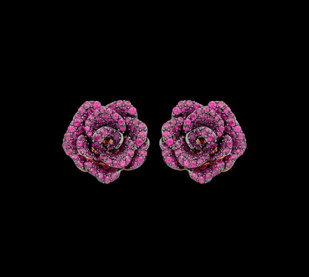 La Vie en Rose Ruby Earrings, Renu Oberoi