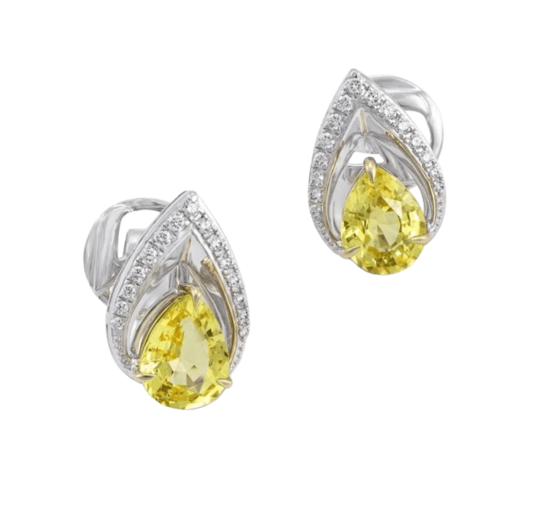 Zoya, Conical Yellow Sapphire Earrings