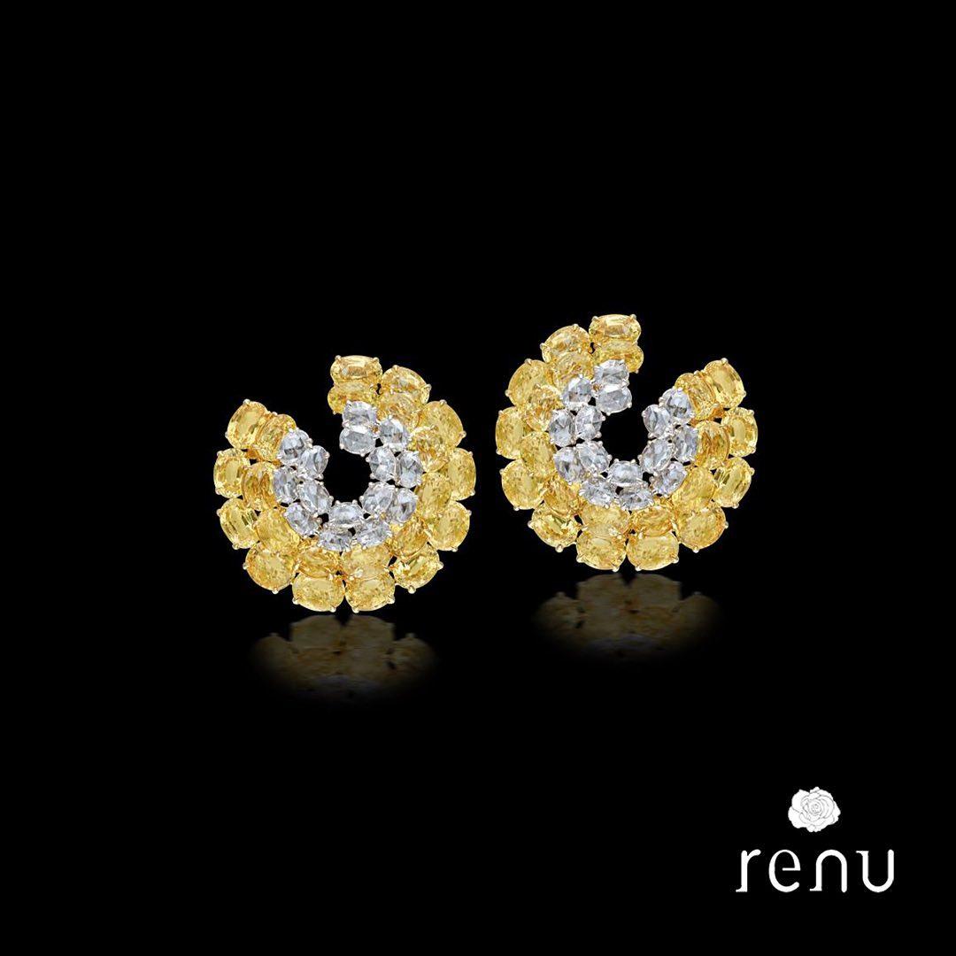 Renu Oberoi, Sapphire Hoop Earrings