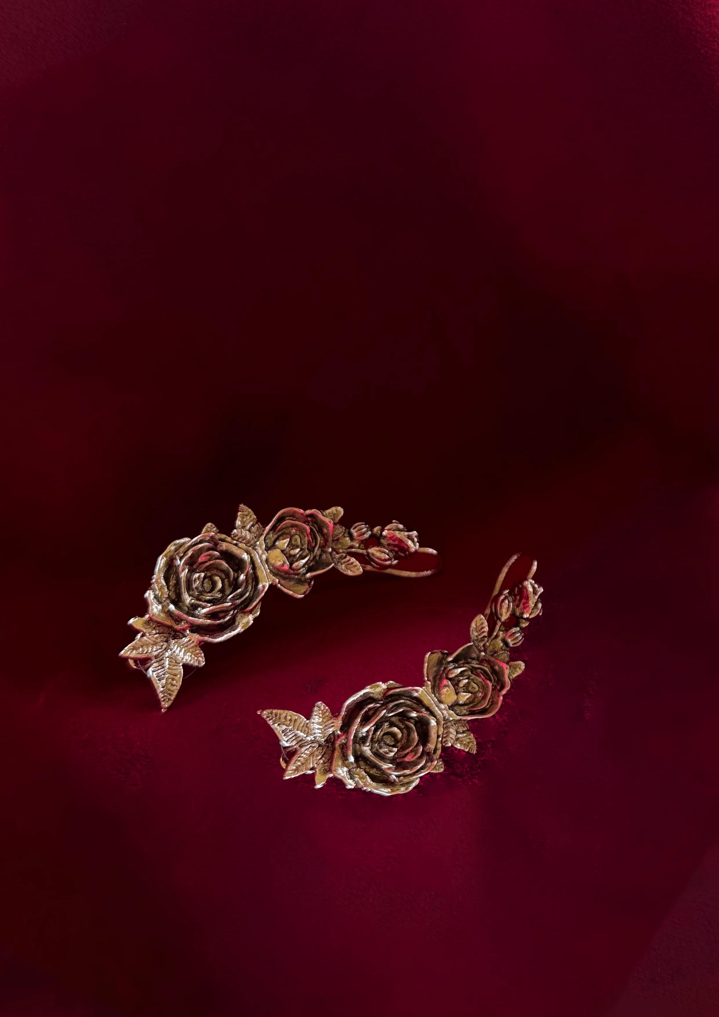 statement rose earcuffs from Valliyan