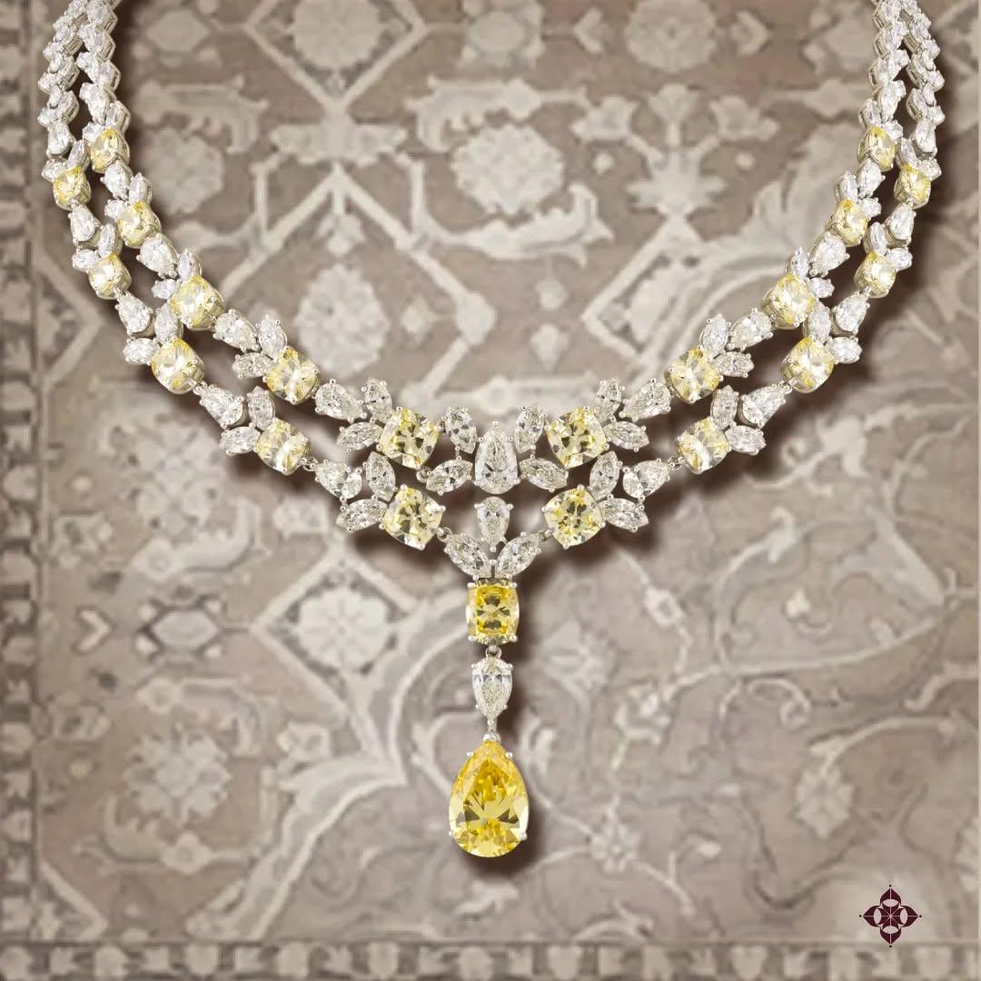 Yellow Sapphire Diamond Necklace, Kantilal Chhotalal