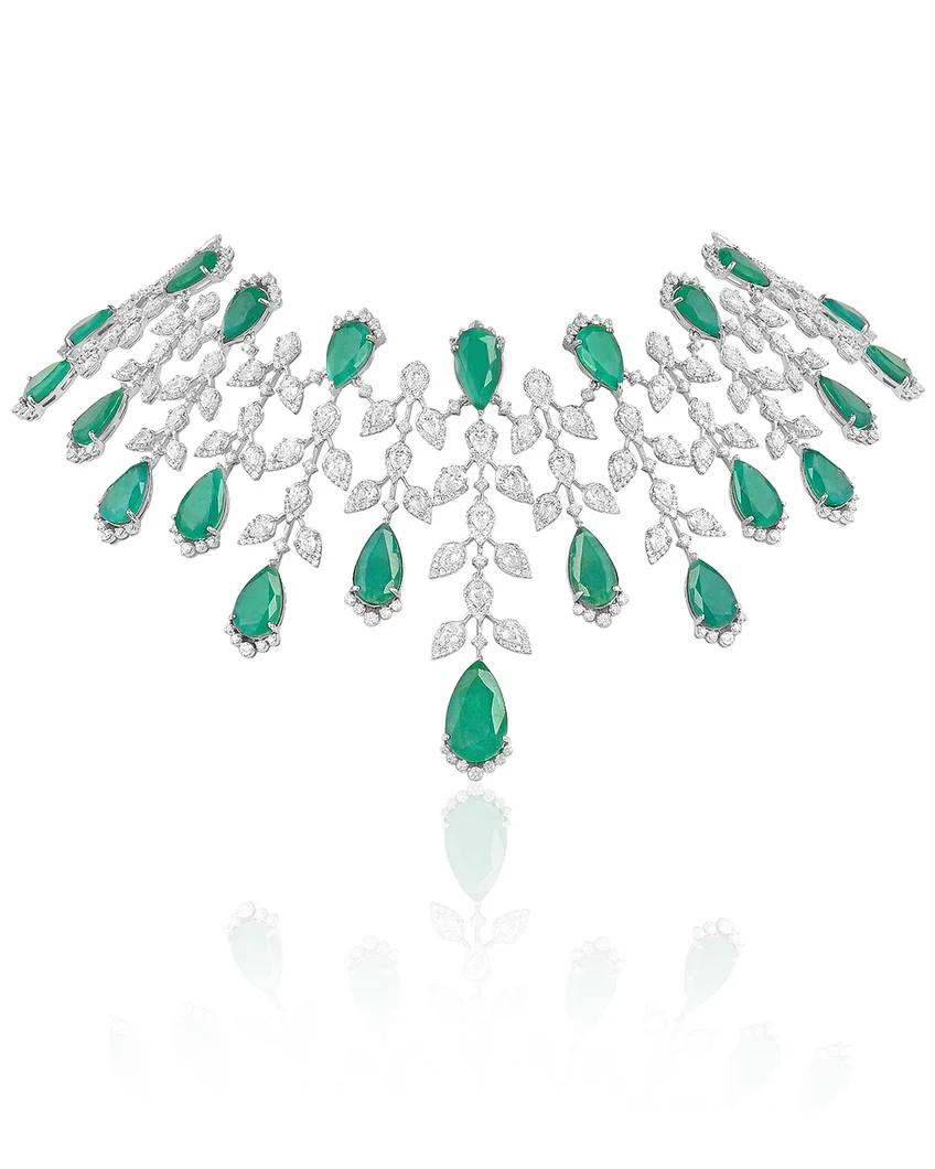 Emerald Bloom Necklace, Amaris Jewels