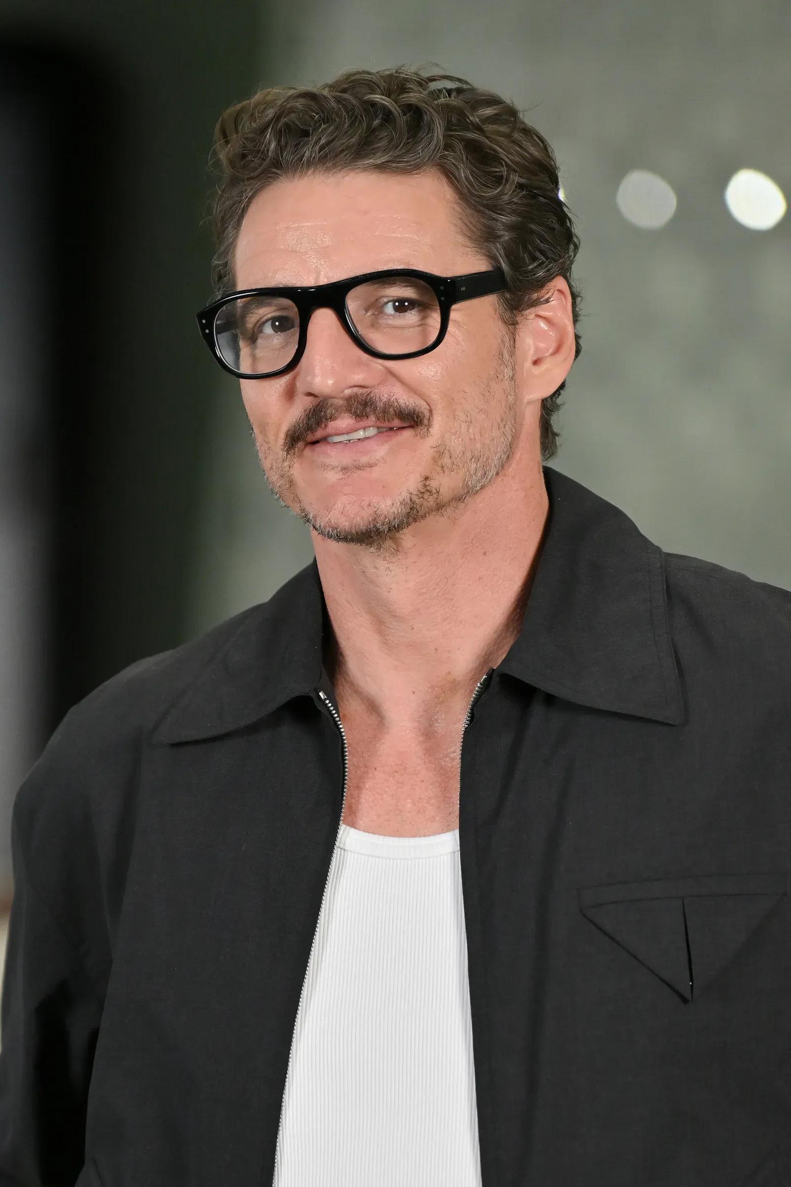 Pedro Pascal wearing a bearstache