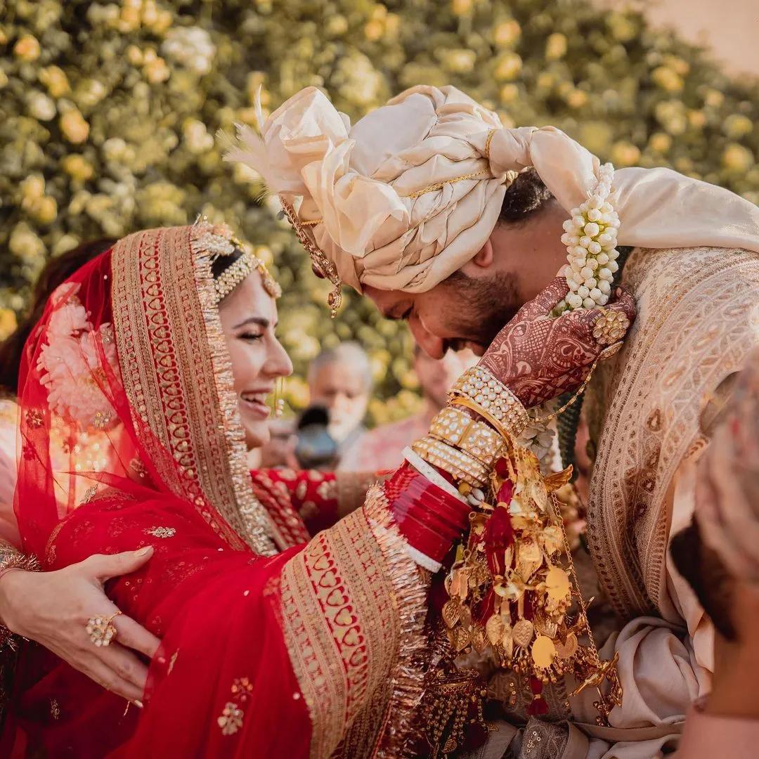 Katrina Kaif wearing her hair in an updo at her wedding