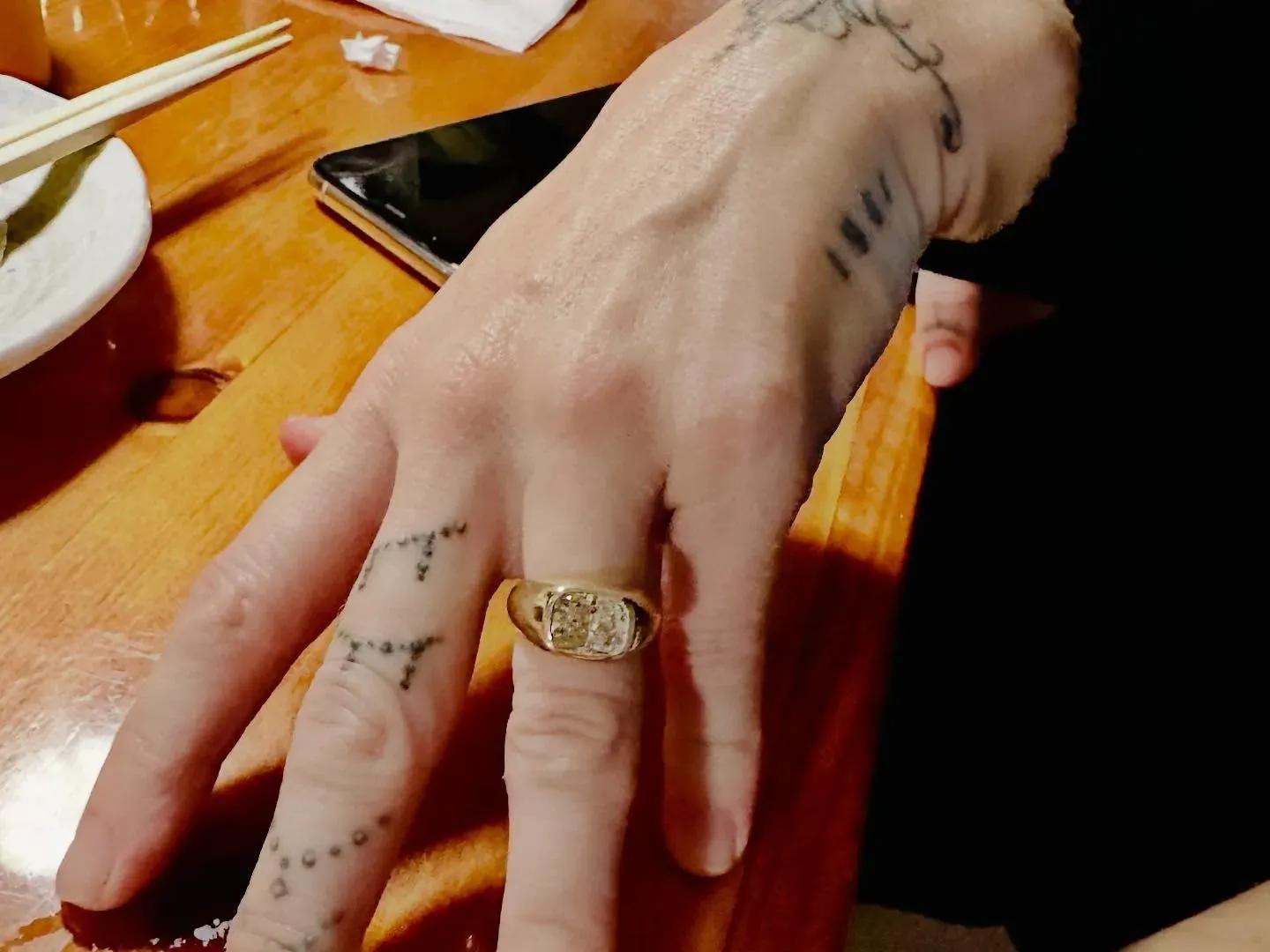 Miley Cyrus's chunky signet-style engagement ring