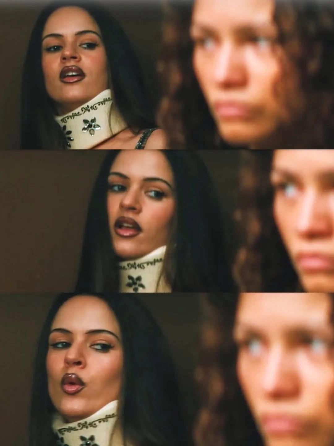 Magick wearing a blurred lip in the season 3 of Euphoria