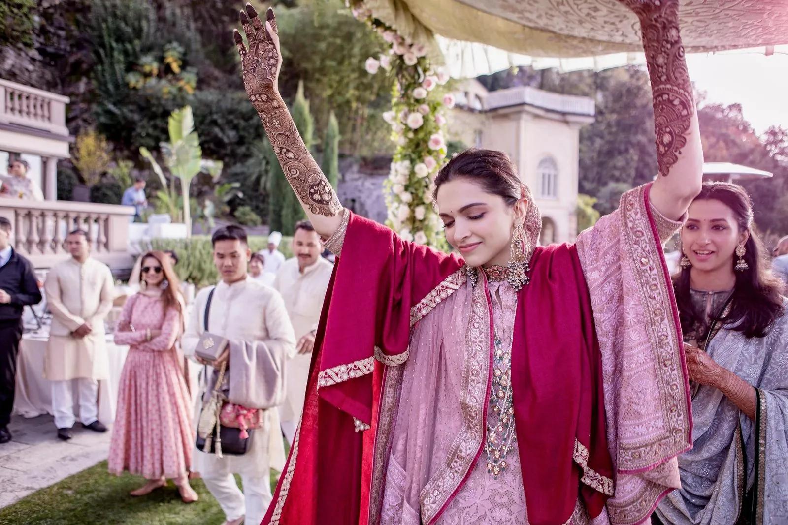 Deepika Padukone at her wedding at Villa del Balbianello, Milan