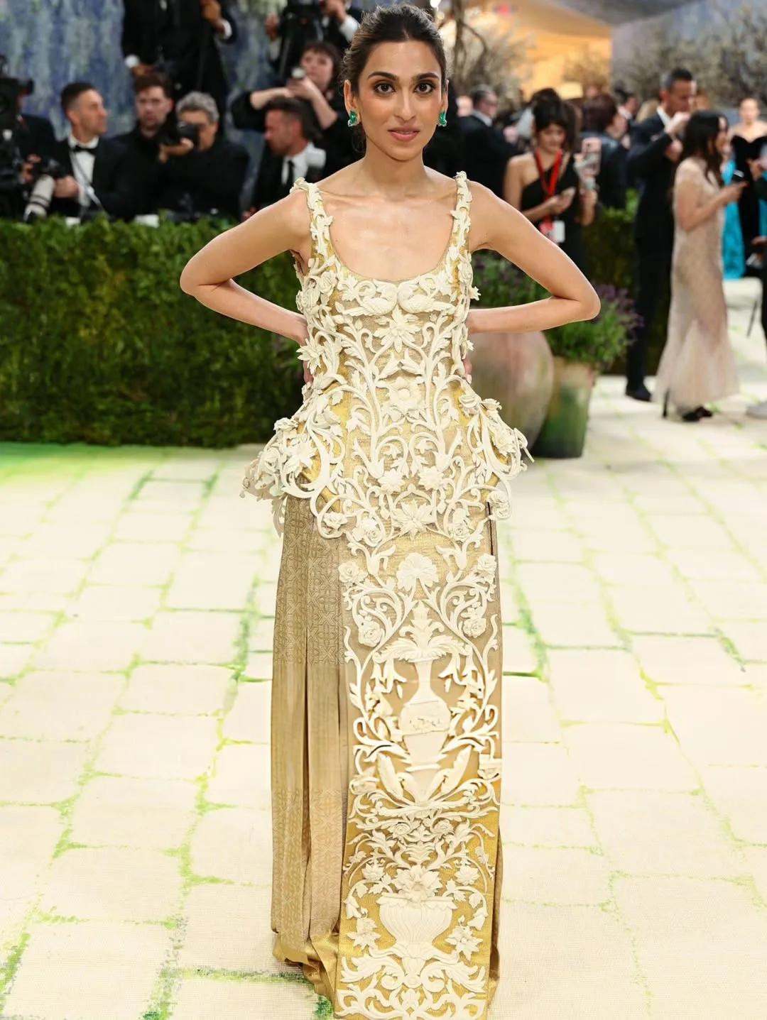 Diya Mehta Jatia turned heads at Met Gala 2026 in a Mayyur Girotra ensemble blending Kanjeevara