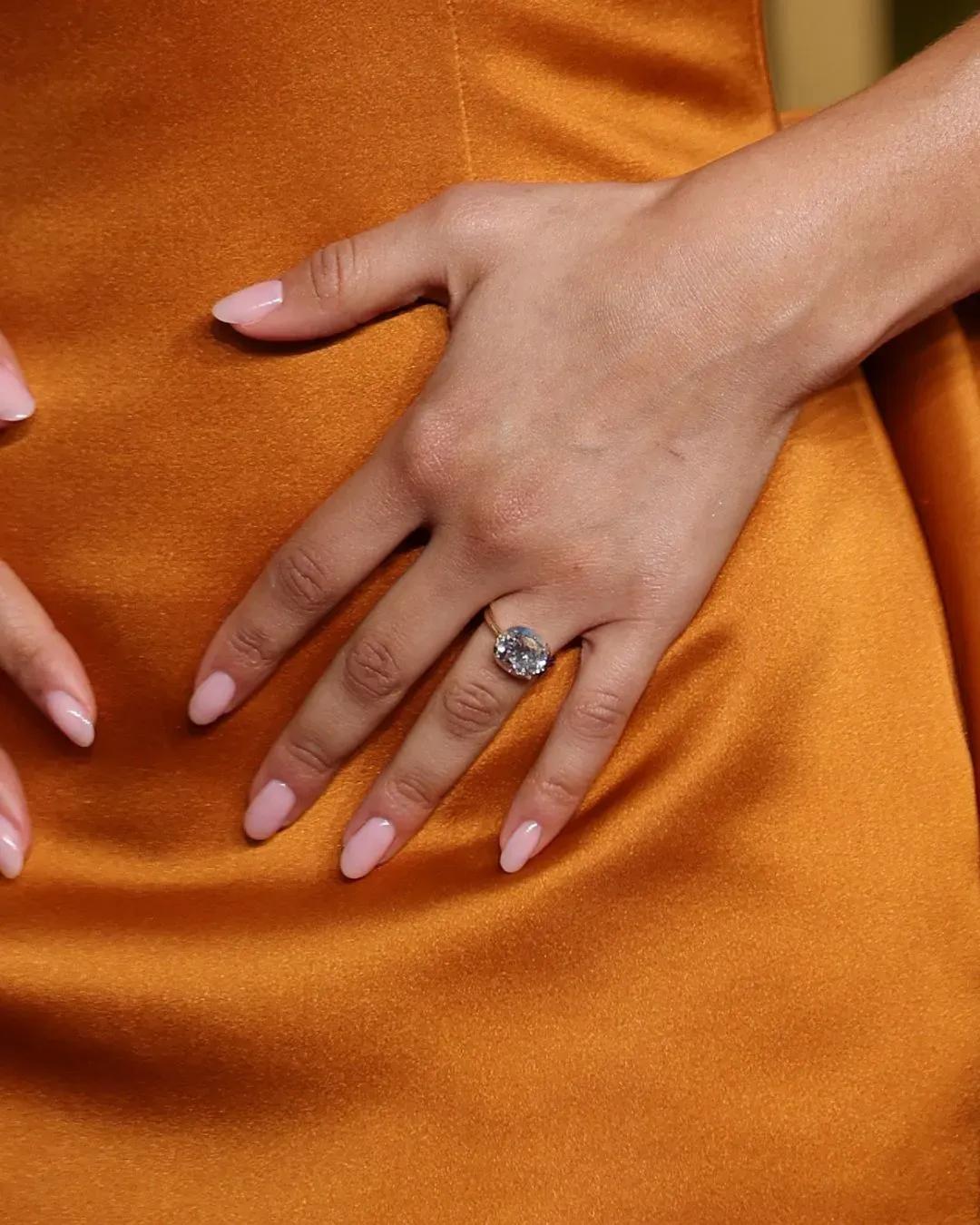 Zendaya's engagement ring had an elongated cushion-cut diamond