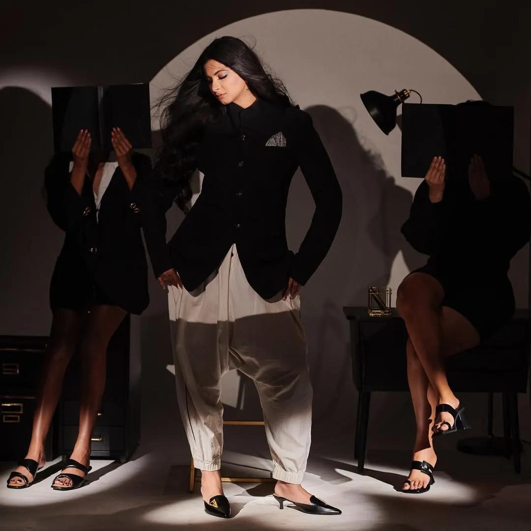 Stylist Rhea Kapoor in a classic bandhgala