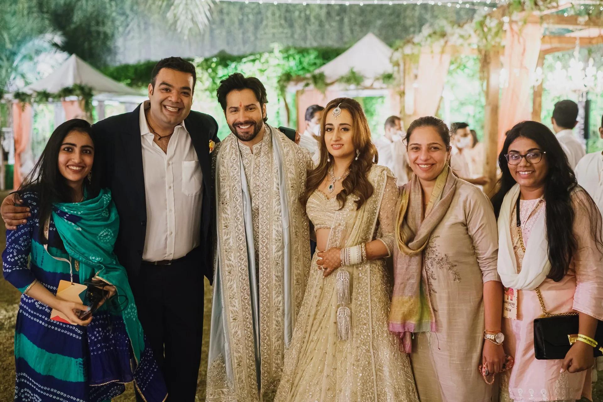Varun Dhawan and Natasha Dalal with team Shaadi Squad