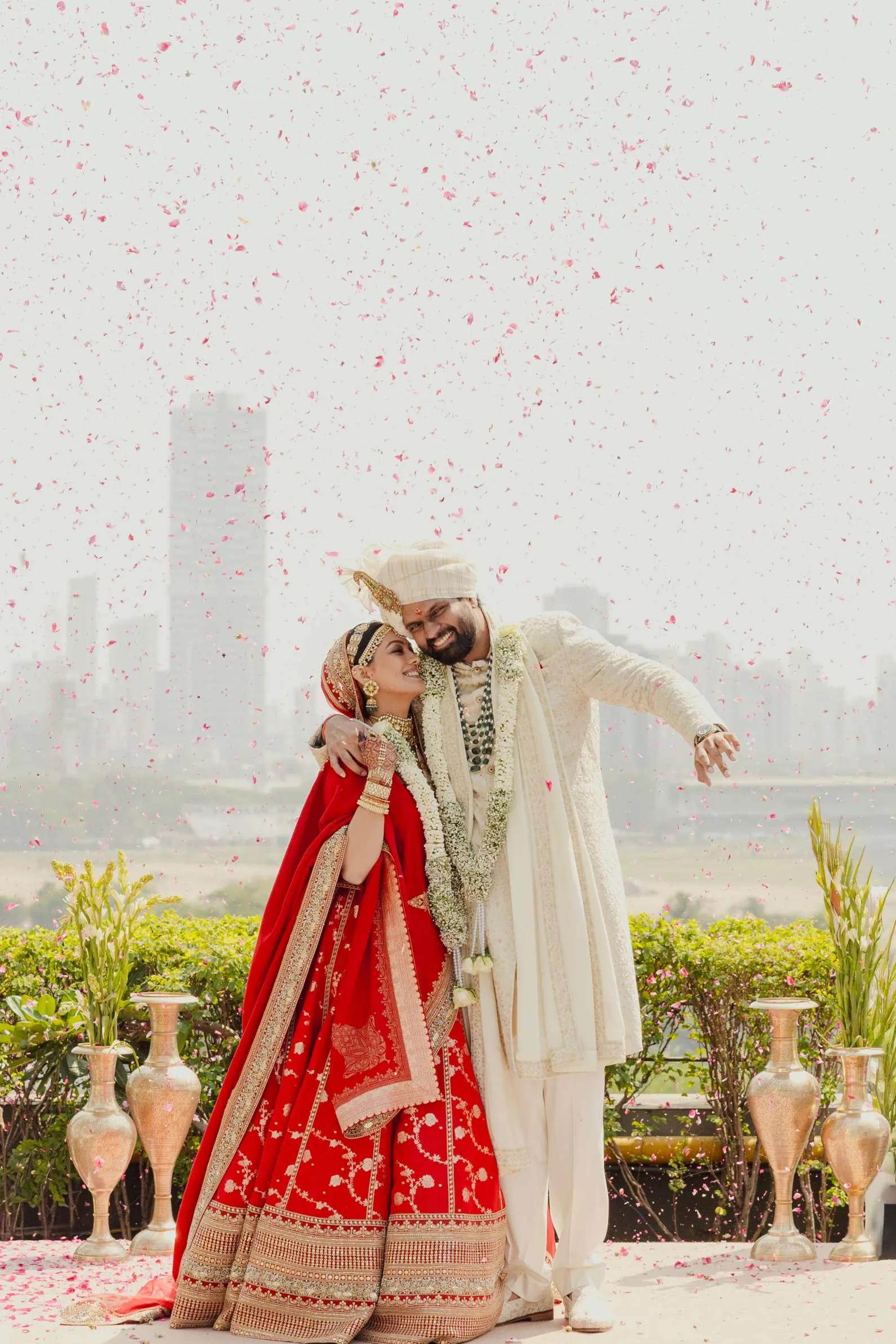 Eka and Ravi at their wedding