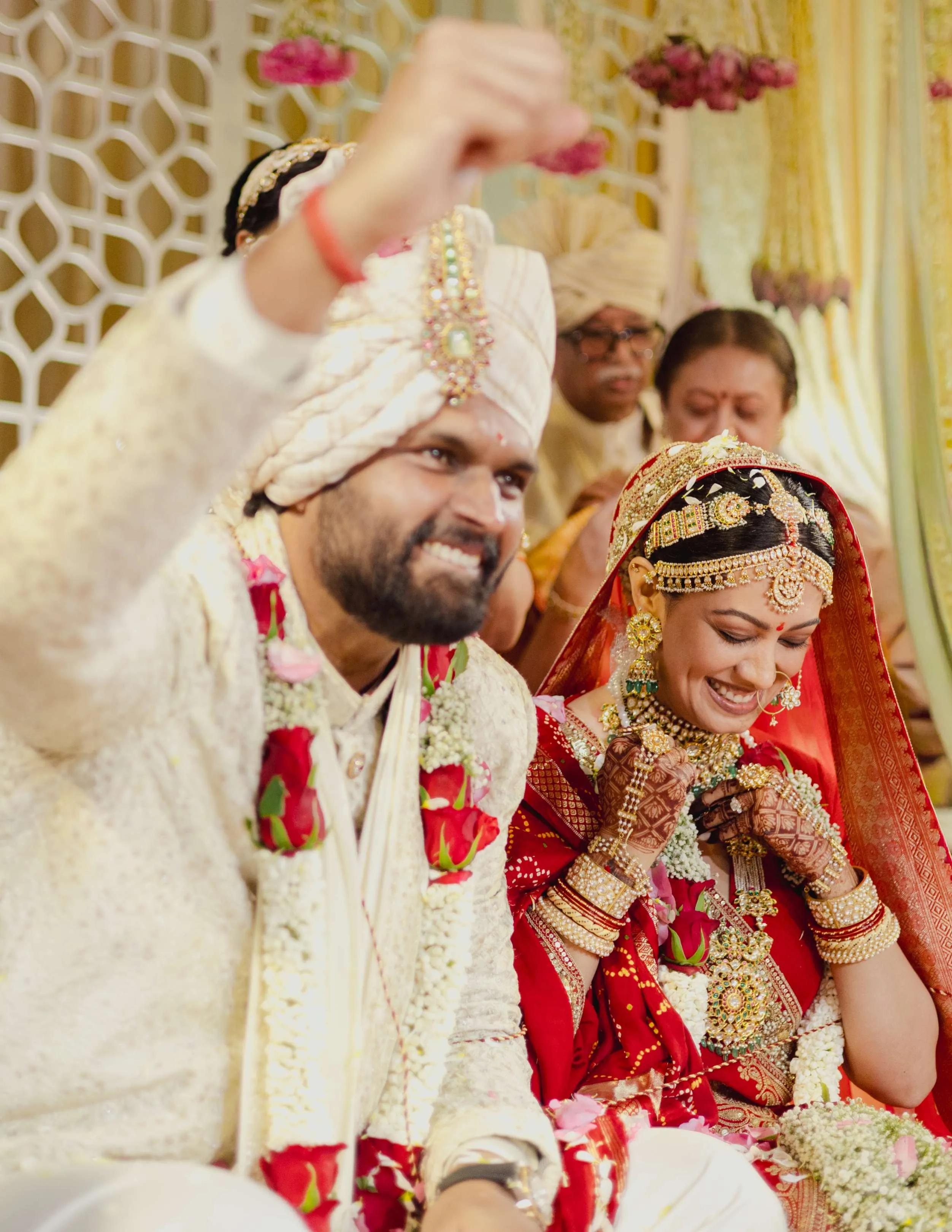 Eka and Ravi at their wedding