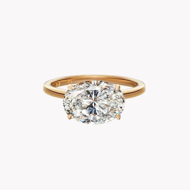 Oval-cut East-West Ring