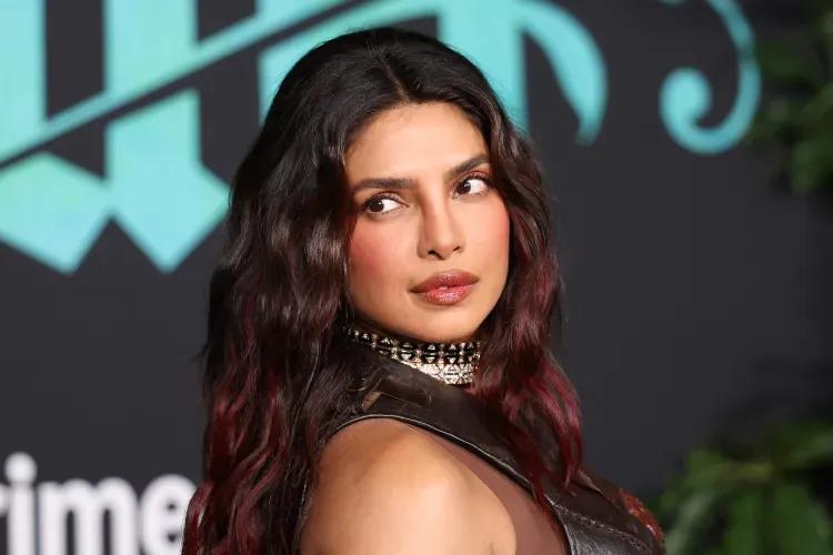 Priyanka Chopra wearing her cherry mocha hair in beachy waves