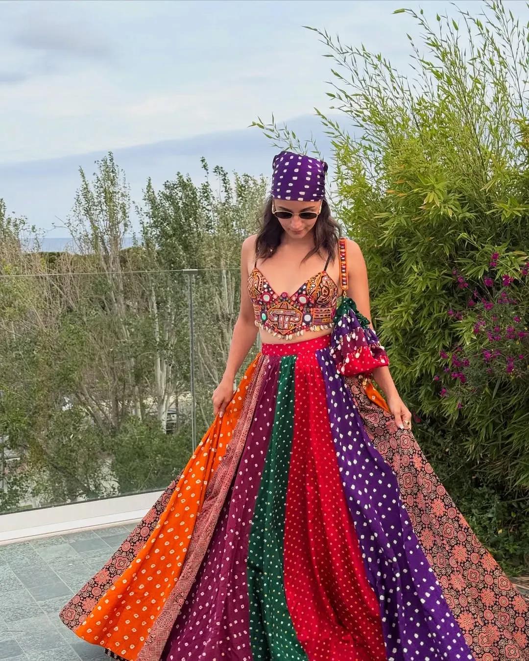 Alia Bhatt in a Bandhani lehenga by Arpita Mehta