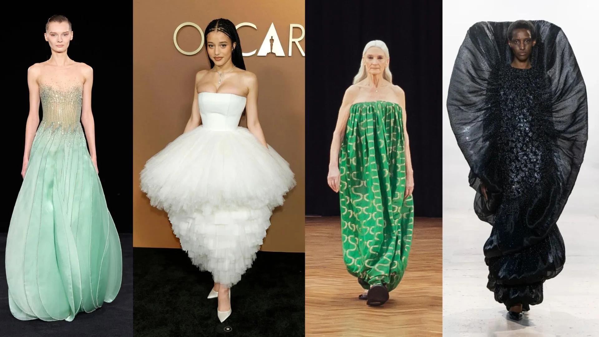 L-R: Armani Privè, Louis Vuitton, Raw Mango, and Rahul Mishra