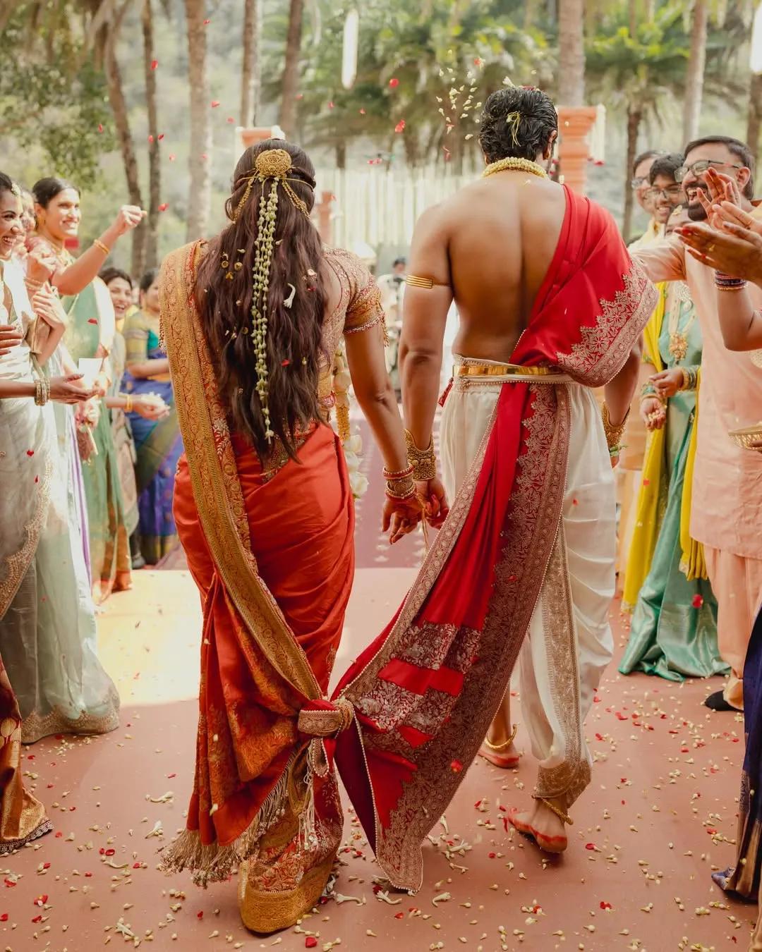Rashmika Mandanna wearing her hair down at her wedding