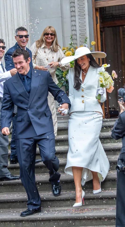 Dua Lipa and Callum Turner after their intimate civil wedding ceremony in London