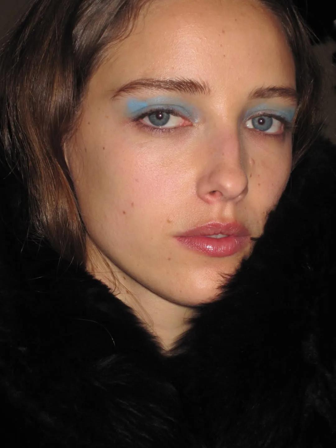 mottled blue eyes for ECKHAUS LATTA FW26 for Fara Homidi beauty