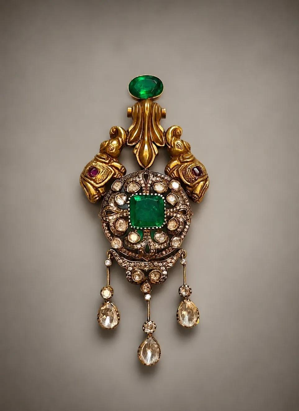 Apala Palace Elephants Brooch